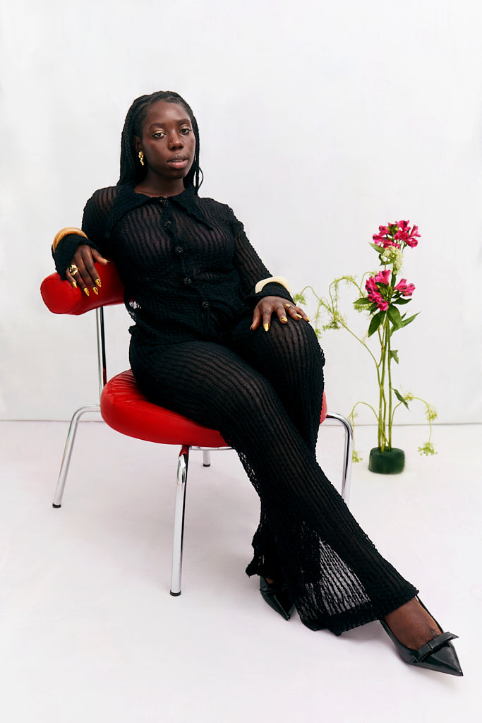 Black Striped Trousers